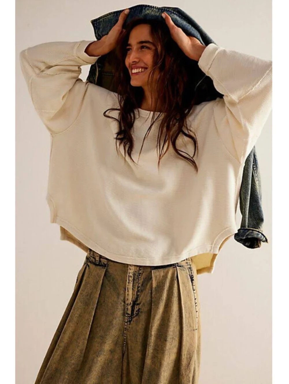 Free People Total Eclipse Tee We The Free Size L  beige New
